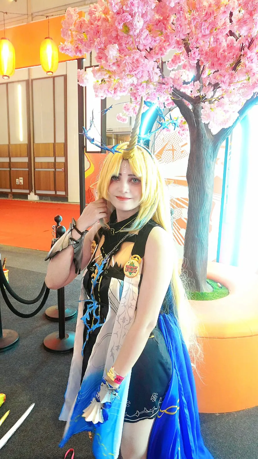 Female indian cosplayer near Cherry blossom - Anime India