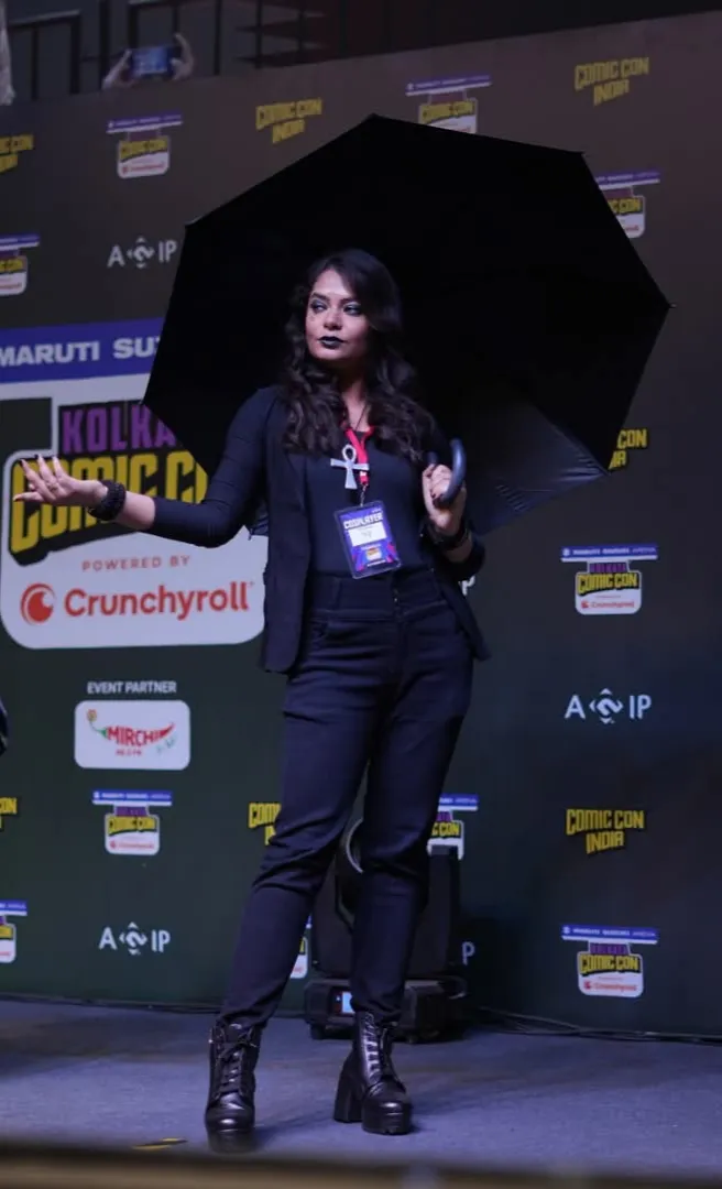 Umbrella female indian anime cosplayer